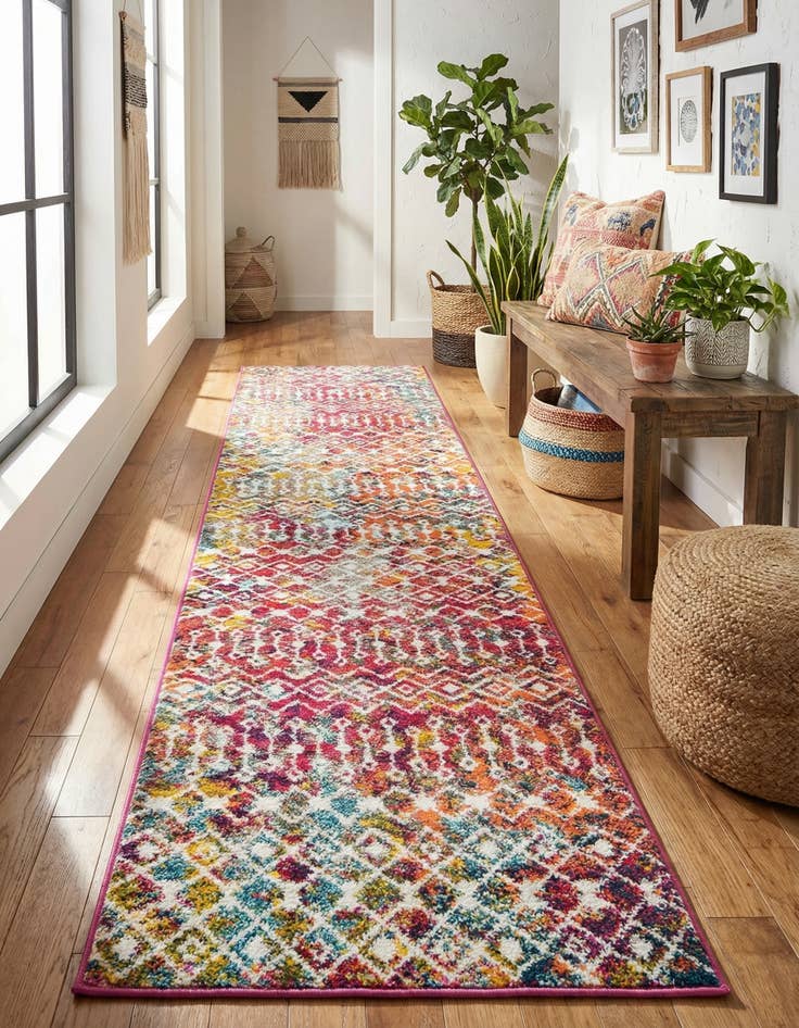 Detail image of  2' 7 x 12' Moroccan Trellis Runner Rug