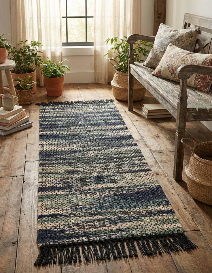 Detail image of 2' x 6' 1  Hand Woven Chunky Jute Runner Rug