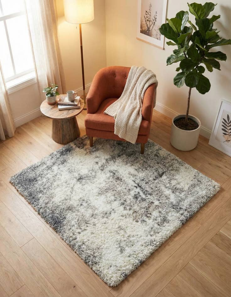 Detail image of 4' x 4' Soft Touch Shag Square Rug