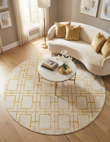 White Gold Marilyn Monroe&trade; Glam Deco Round Rug