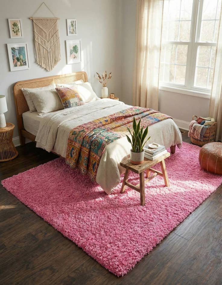 Detail image of 7' 10 x 10' Solid Shag Rug