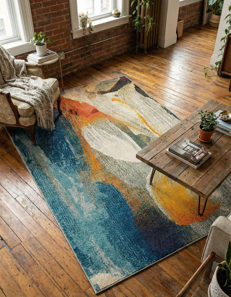 Detail image of 4' x 6'  Washable Haerfest Rug