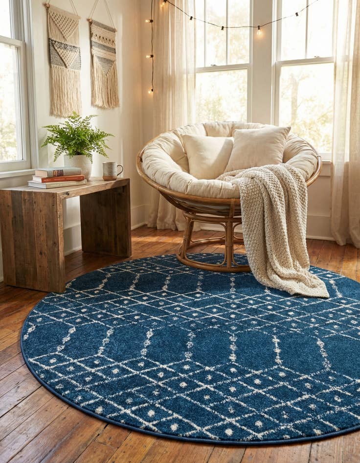 Detail image of 5' 3 x 5' 3 Paxon Trellis Round Rug