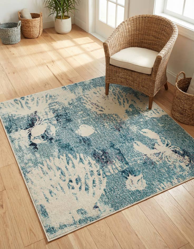 Detail image of 4' 1 x 4' 1 Washable Amalfi Square Rug