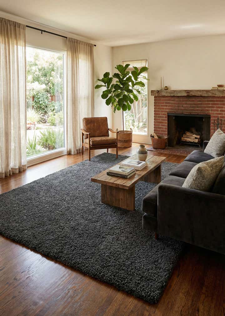 10' x 13' Solid Shag Rug