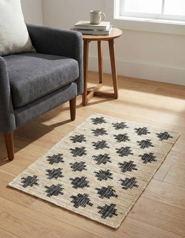 Detail image of 2' x 3' 1  Hand Woven Kala Handwoven Jute Rug