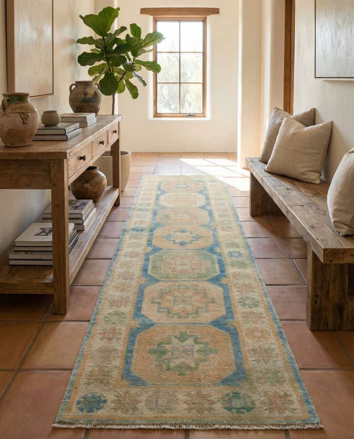 2' 10 x 10' Hand Knotted Oushak Wool Runner Rug