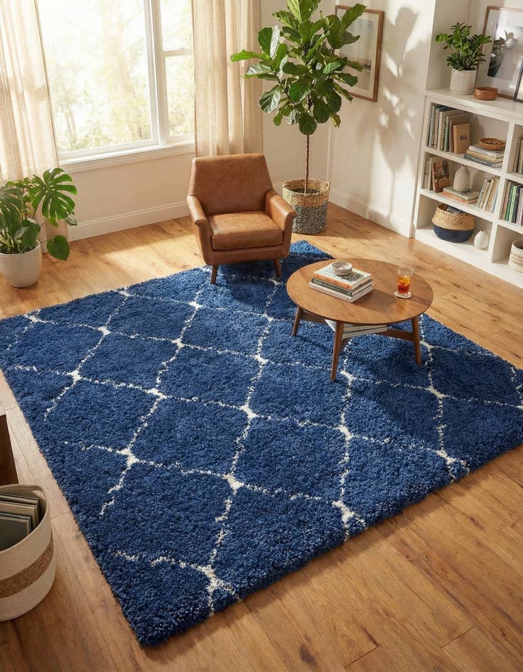 Detail image of 7' 10 x 7' 10 Moroccan Shag Square Rug