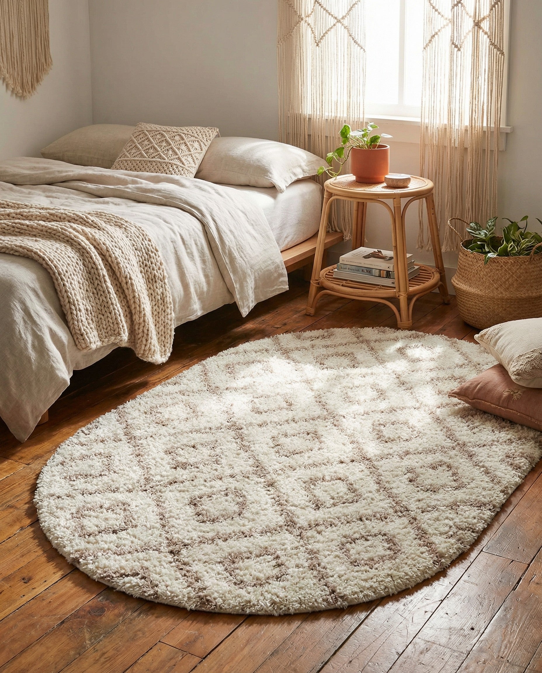 4' x 6' Trellis Shag Oval Rug