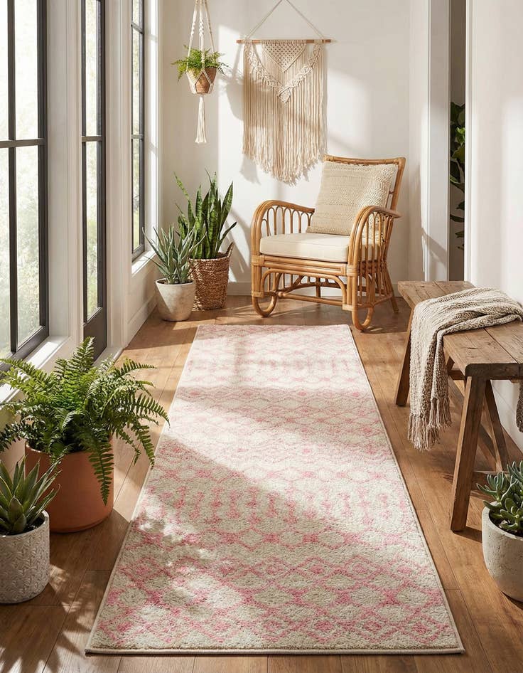 Detail image of 2' x 7' Moroccan Trellis Runner Rug