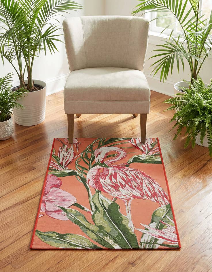Detail image of 2' x 3' Easy-Clean Botanical Indoor / Outdoor Rug