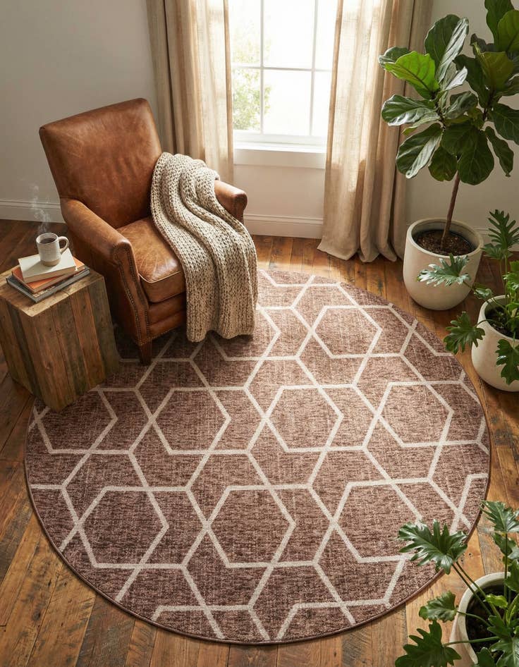 Detail image of 7' x 7' Eco Trellis Round Rug