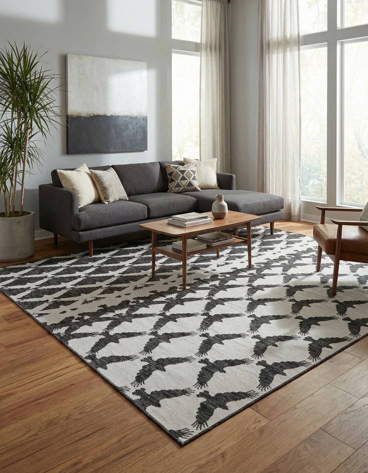 Detail image of 9' x 12' Washable Modern Indoor / Outdoor Rug