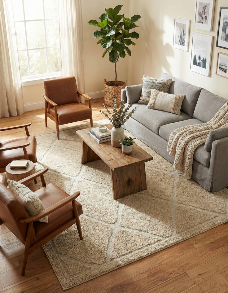 Detail image of 9' x 12' Trellis Shag Rug