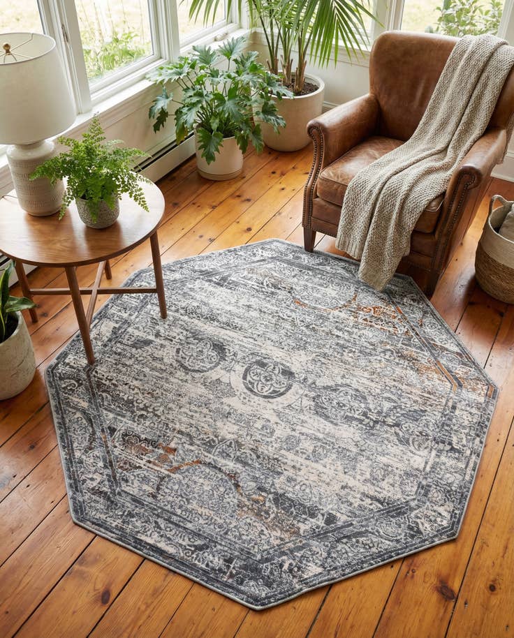Detail image of 5' 3 x 5' 3 Finsbury Octagon Rug
