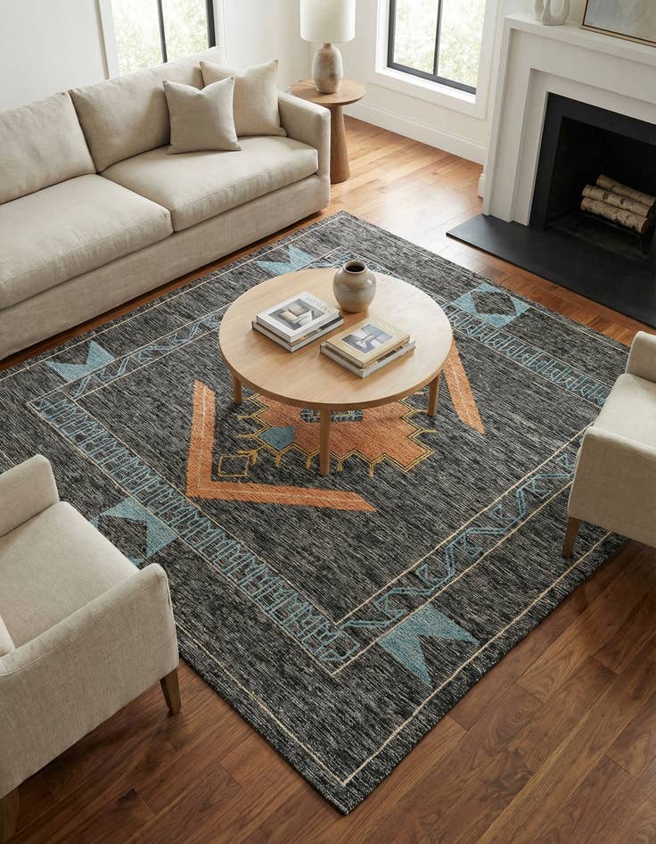 Detail image of 7' 10 x 7' 10  Hand Woven Kilim Wool Square Rug