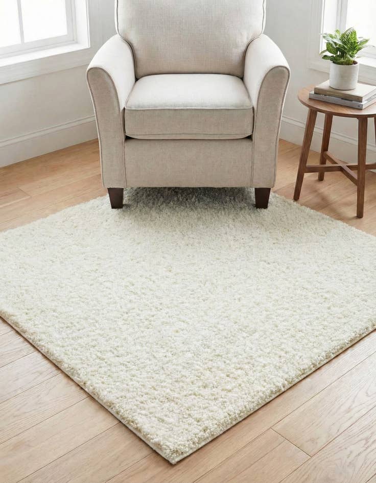 Detail image of  4' x 4' Soft Solid Shag Square Rug