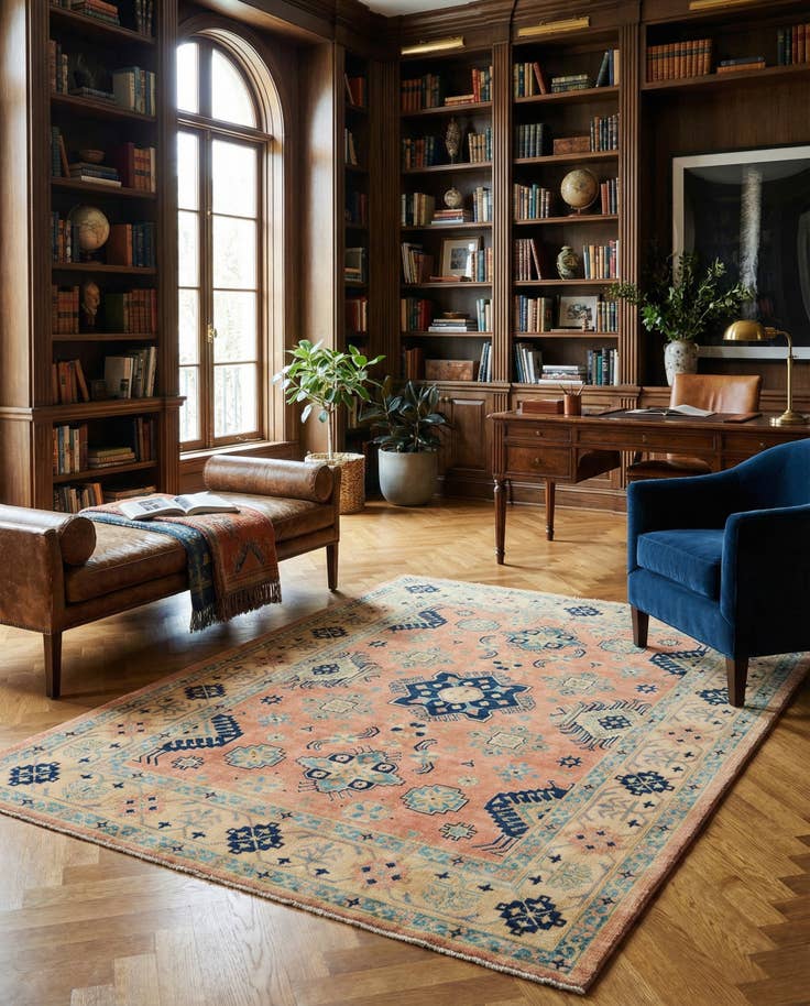 Detail image of 5' 9 x 7' 10 Hand Knotted Oushak Wool Rug