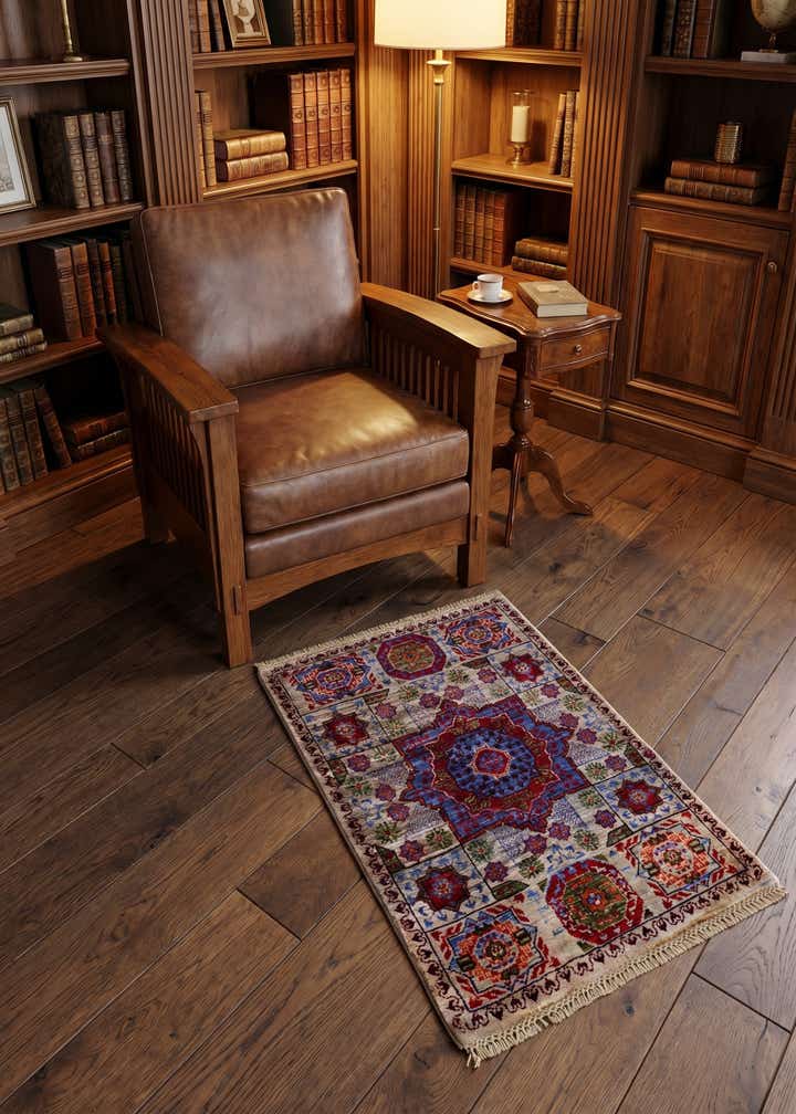 2' x 3' Hand Knotted Mamluk Ziegler Rug