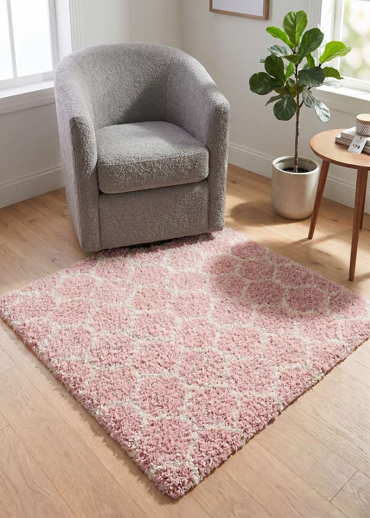 3' 3 x 3' 3 Lattice Shag Square Rug