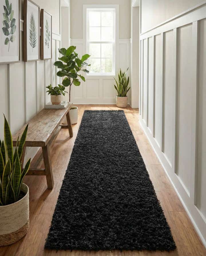 2' 6 x 16' 5 Comfort Solid Shag Runner Rug