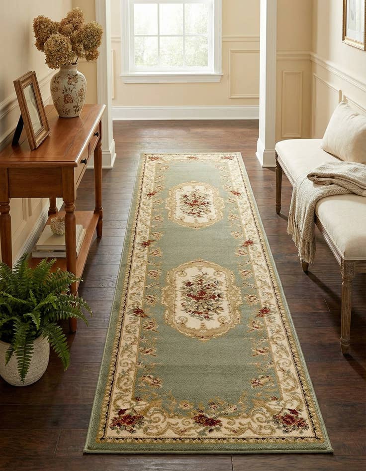 Detail image of 2' 7 x 10' Classic Aubusson Runner Rug