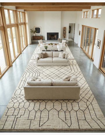 12' 9 x 19' 7 Hand Knotted Moroccan Wool Rug