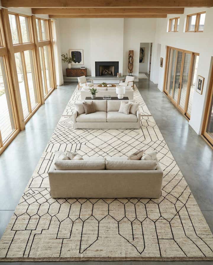 12' 9 x 19' 7 Hand Knotted Moroccan Wool Rug