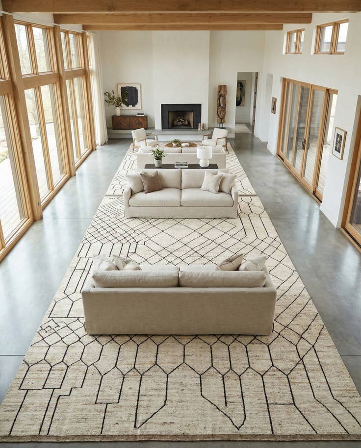 Detail image of 12' 9 x 19' 7 Hand Knotted Moroccan Wool Rug