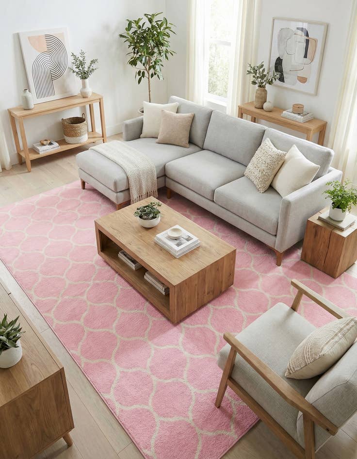 Detail image of 10' x 14' Lattice Frieze Rug