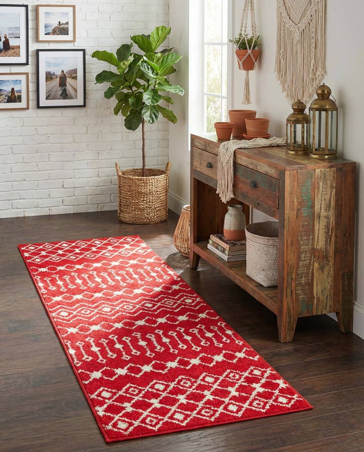 Detail image of 2' x 6' Moroccan Trellis Runner Rug