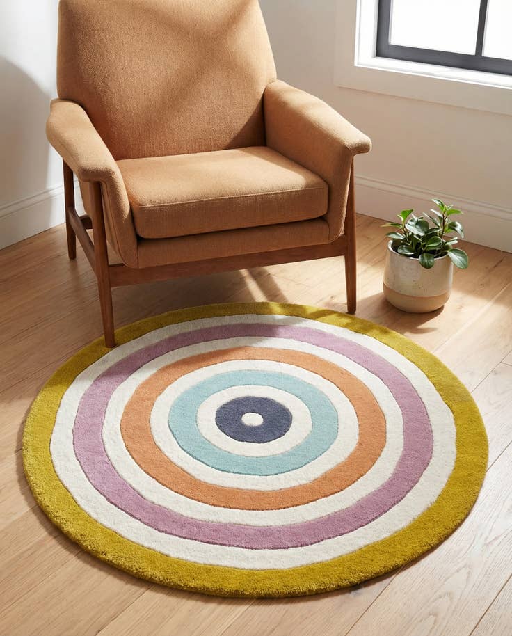 Detail image of 3' 1 x 3' 1 Hand Tufted Wool Round Rug