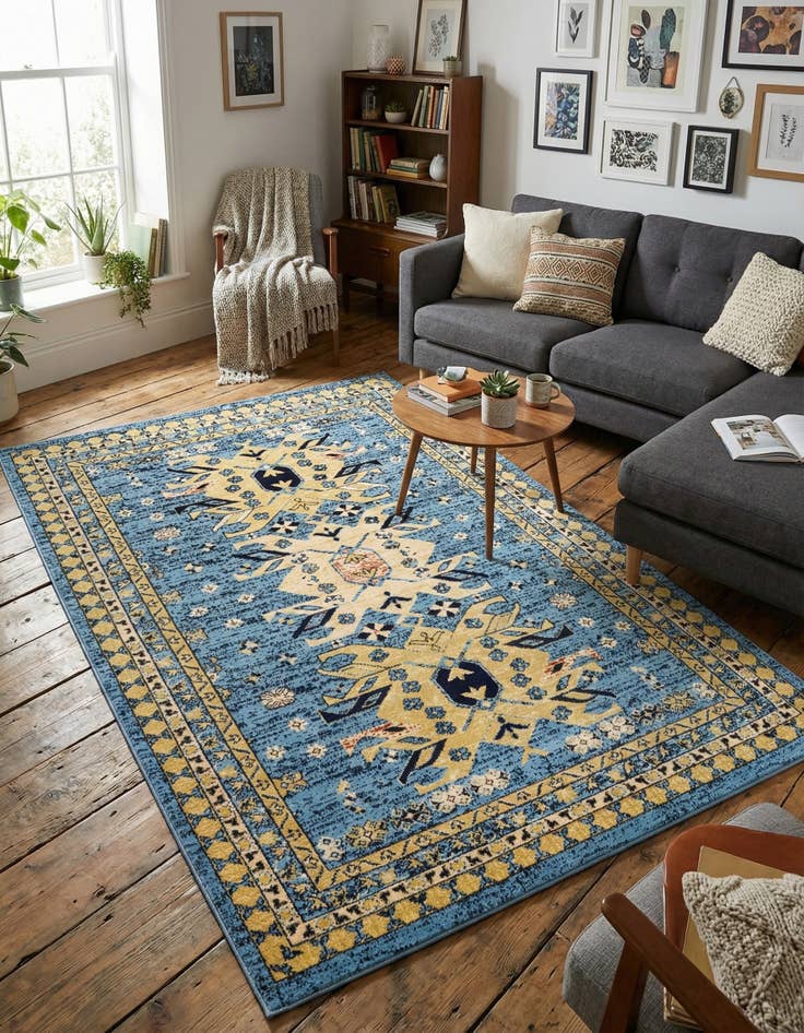 Detail image of 5' 3 x 8' Heris Rug