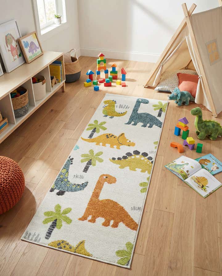 65cm x 155cm Dinosaur Whimsy Kids Loper Vloerkleed