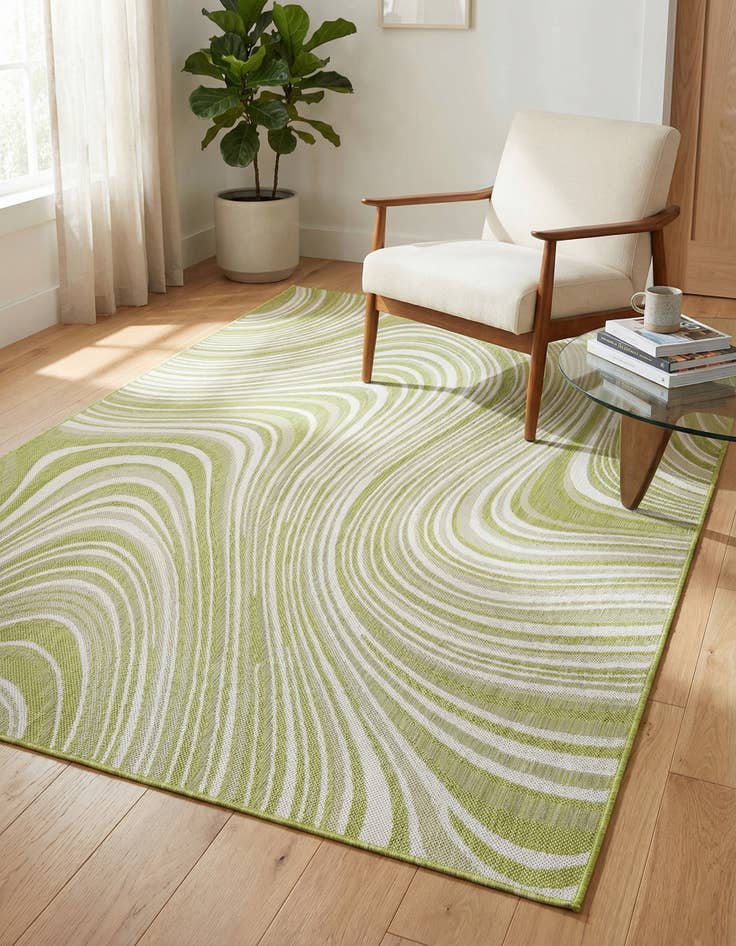 Detail image of 4' x 6' Easy-Clean Modern Indoor / Outdoor Rug