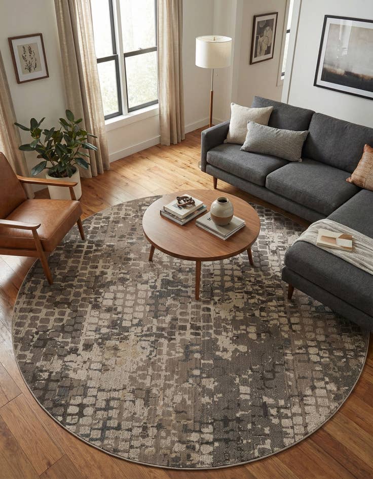 Detail image of 8' x 8'  Washable Spectrum Round Rug