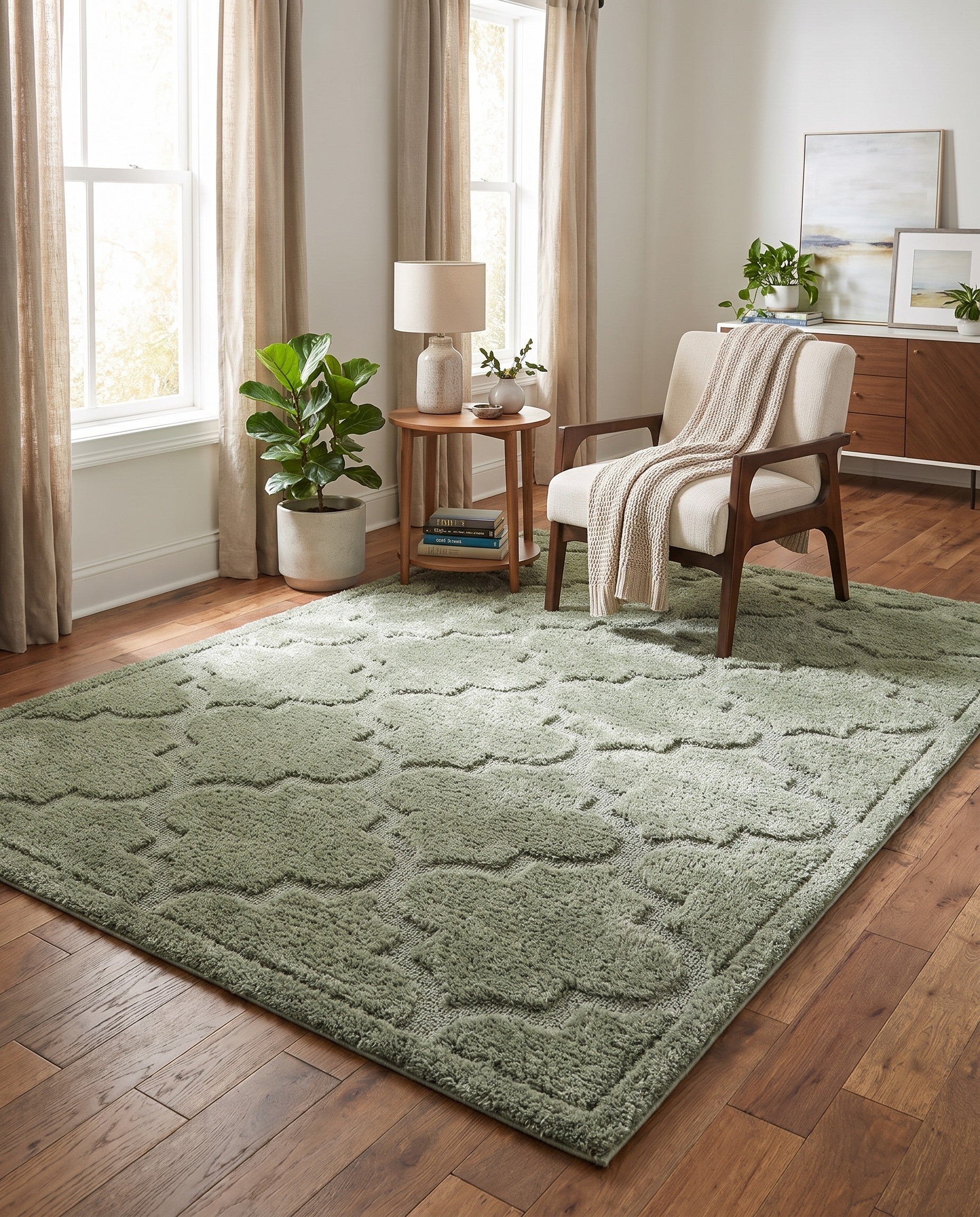 245cm x 305cm Trellis Shag Rug