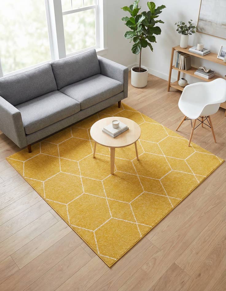 Detail image of 6' x 6' Lattice Frieze Square Rug