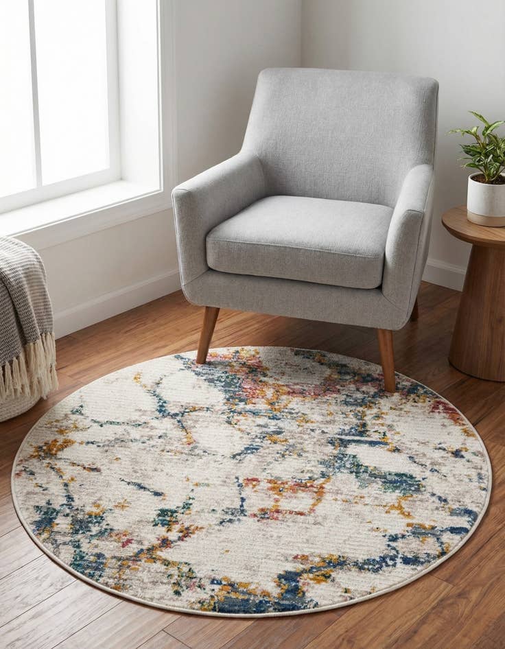 Detail image of 3' 3 x 3' 3 Gemstone Round Rug