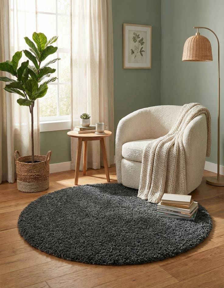 Detail image of 4' x 4' Zermatt Shag Round Rug