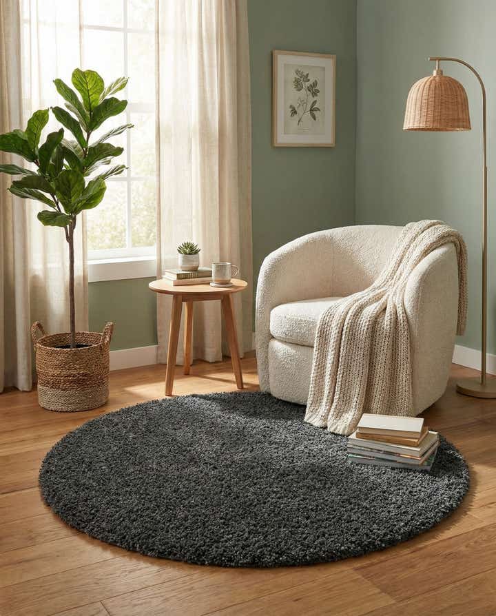 4' x 4' Zermatt Shag Round Rug