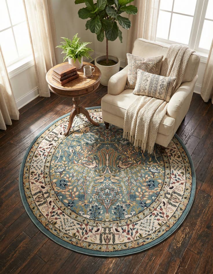 Detail image of 6' x 6' Nain Design Round Rug