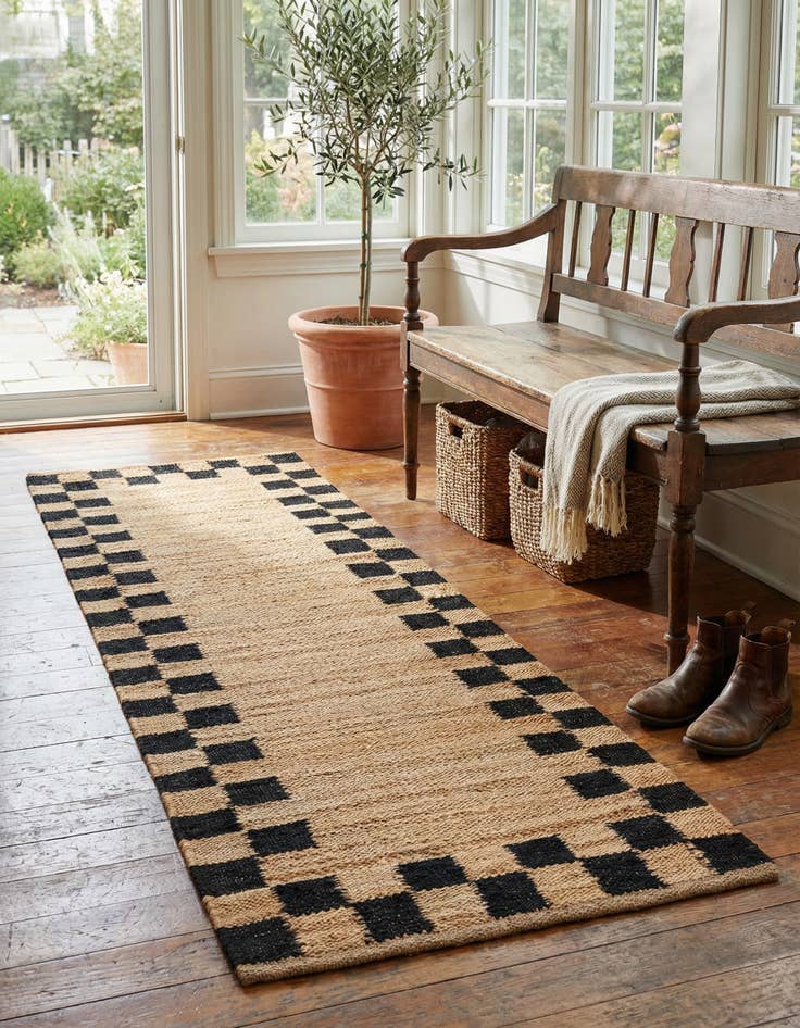 Detail image of 2' 7 x 8' Hand Woven Laurel Handwoven Jute Runner Rug