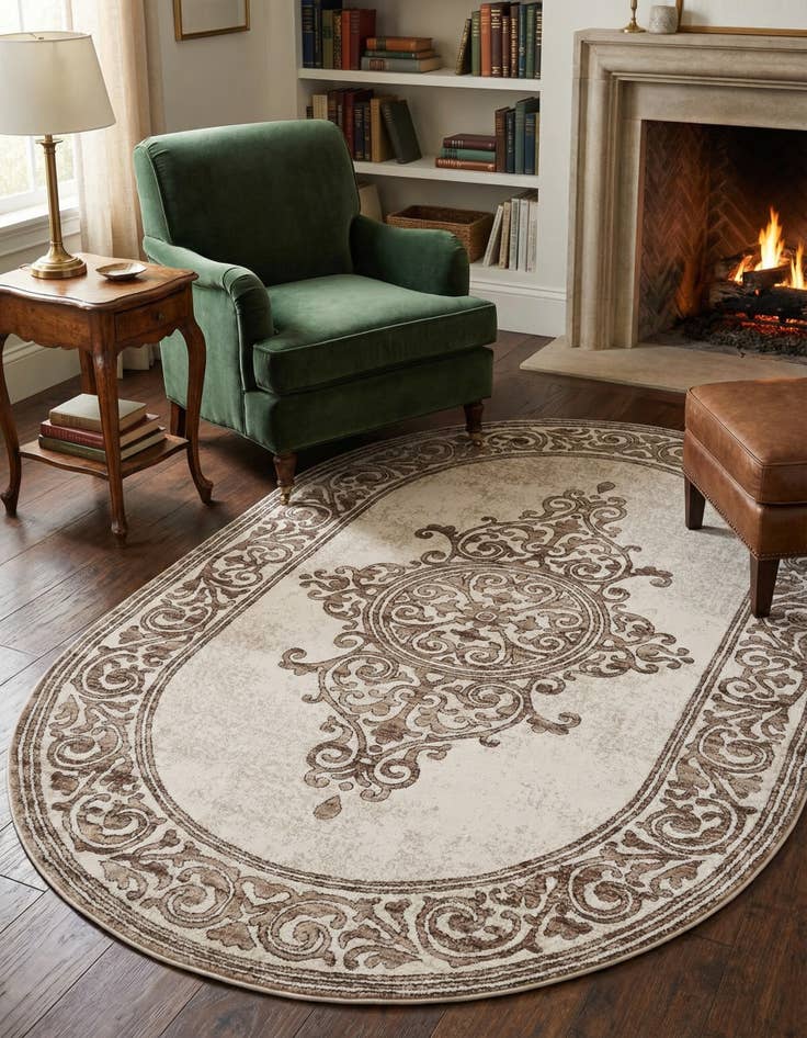 Detail image of 5' 3 x 8' Hermitage Oval Rug