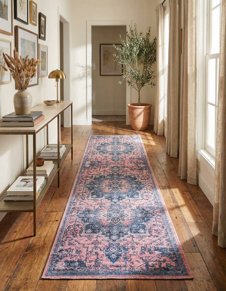 Detail image of 2' 7 x 12' Washable Francesca Runner Rug