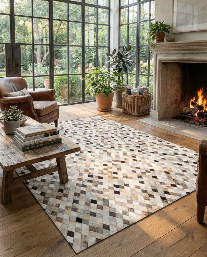 5' 8 x 7' 10 Cowhide Stocks Rug