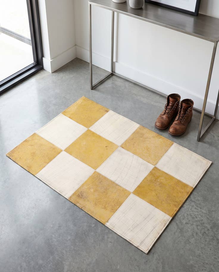 Detail image of 2' 1 x 3' 1 Cowhide Leather Rug
