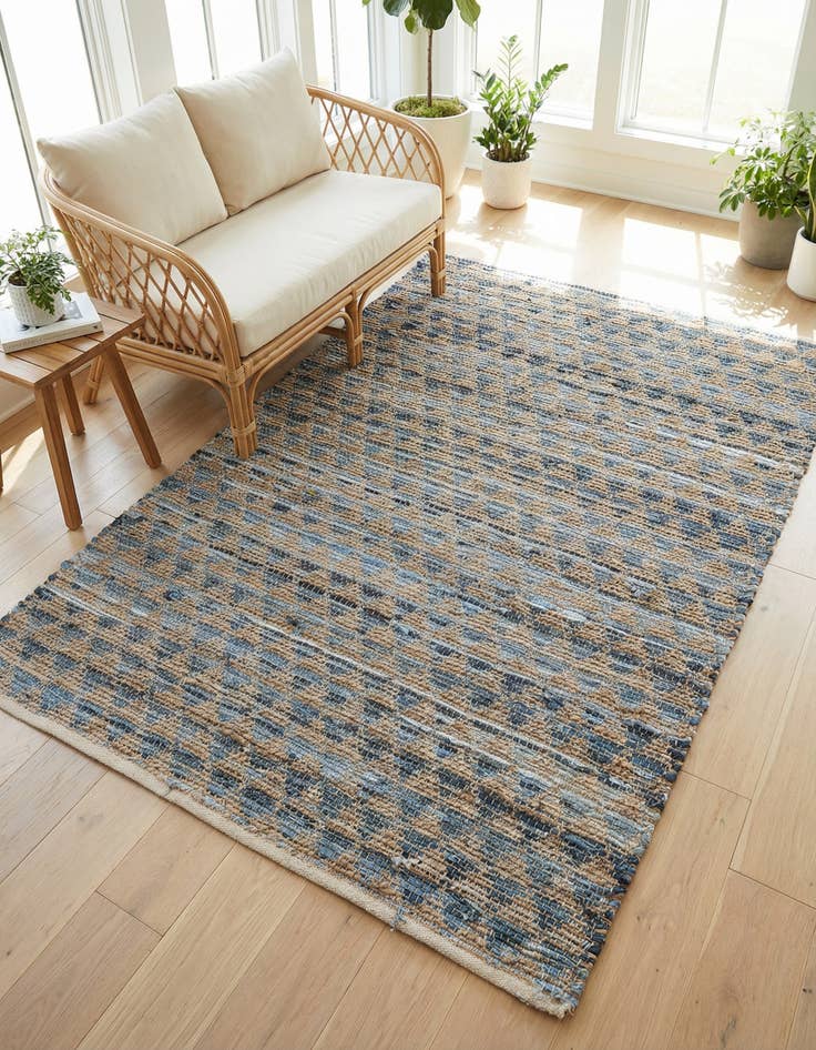 Detail image of 4' 1 x 6' 1  Hand Woven Chindi Jute Rug