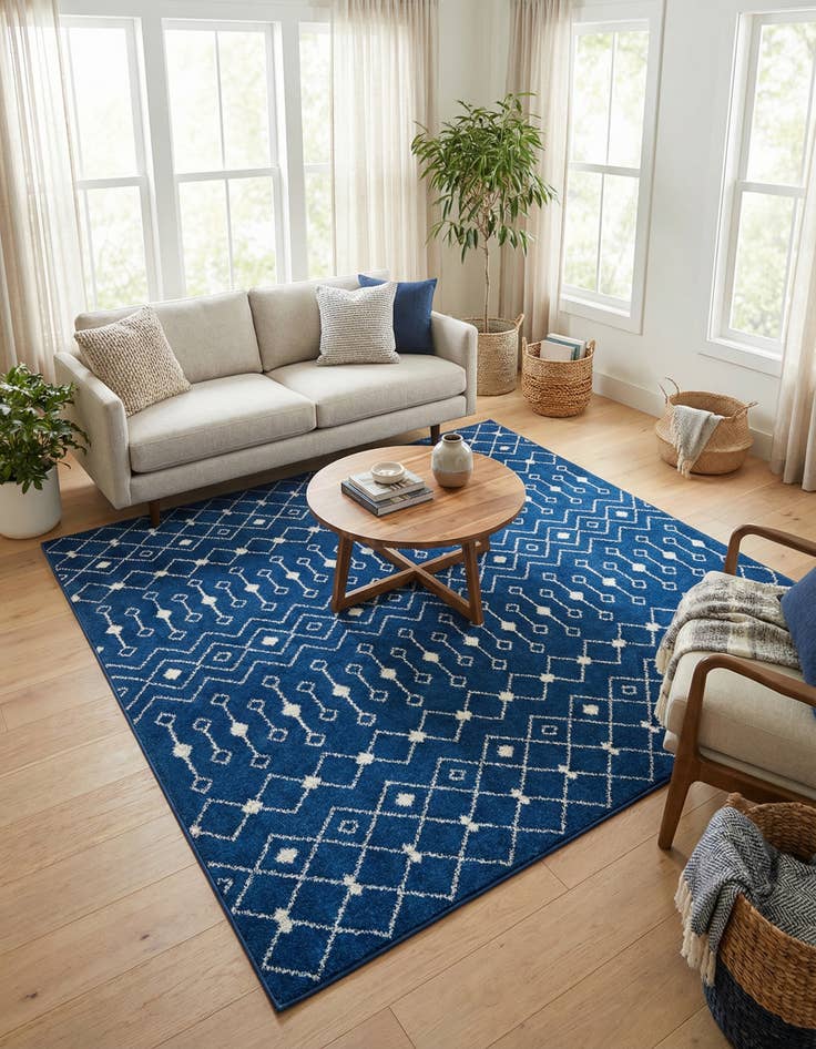 Detail image of 7' 10 x 7' 10 Moroccan Trellis Square Rug