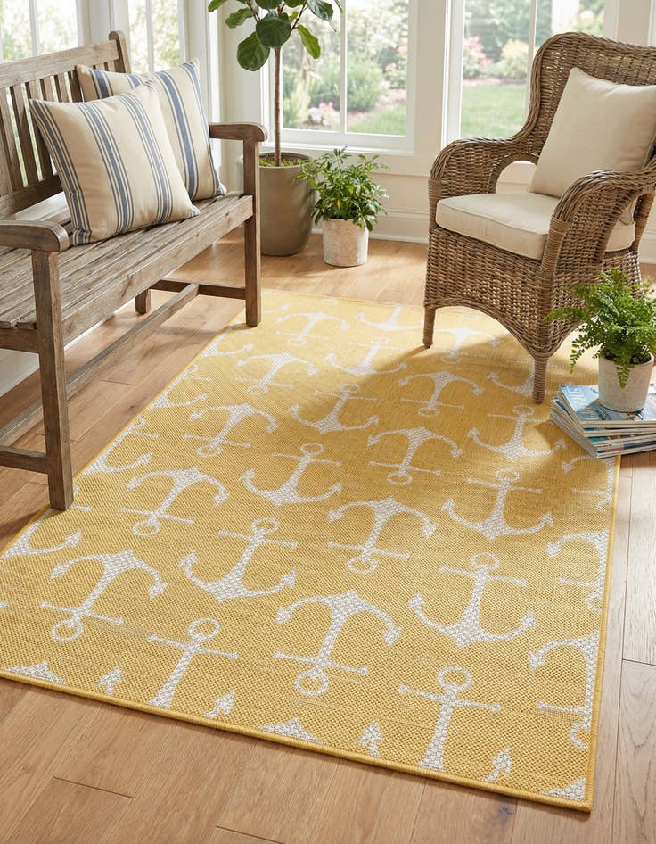Detail image of 3' x 5' 3  Washable Coastal Indoor / Outdoor Rug